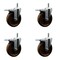 Service Caster 5'' High Temp Phenolic Swivel 7/16'' Stem Caster Set with Total Lock Brake, 4PK SCC-GRTTL20S514-PHRHT-716138-4 - alternate 1